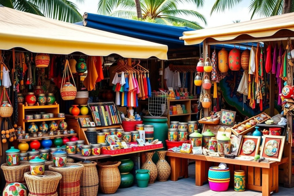 Local handicrafts market in the Dominican Republic.